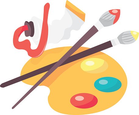 100296073 paint pallet and paintbrush